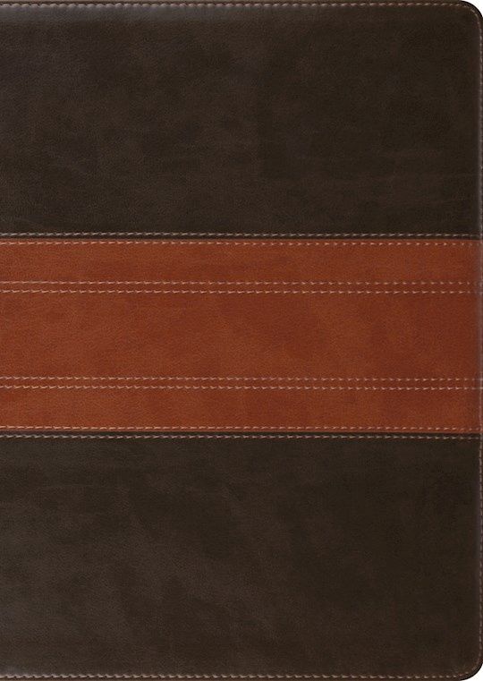 B-ESV- STUDY BIBLE LARGE PRINT, FOREST/TAN TRAIL TRUTONE