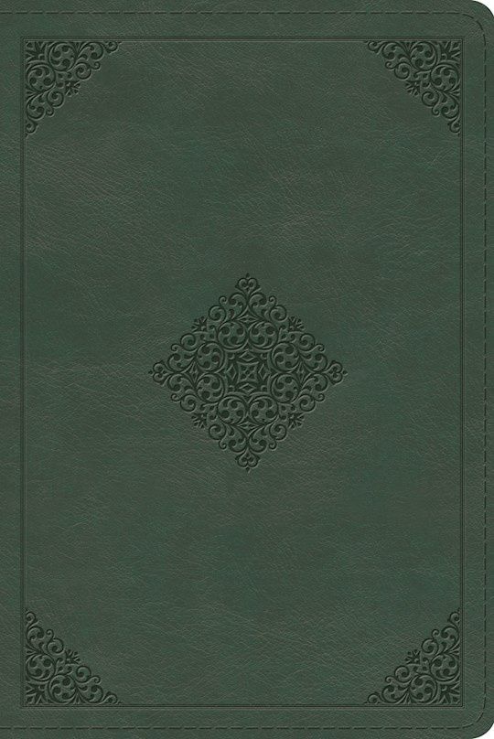 B-ESV- STUDY BIBLE, PERSONAL SIZE, QUIET FOREST ORNAMENT DESIGN, TRUTONE