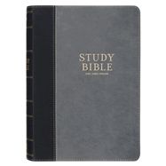 B-KJV- STUDY BIBLE, INDEXED, GRAY/BLACK