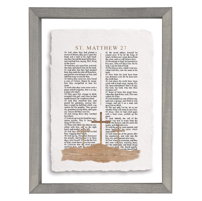 WALL ART- FLOATING- MATTHEW 27, CROSSES