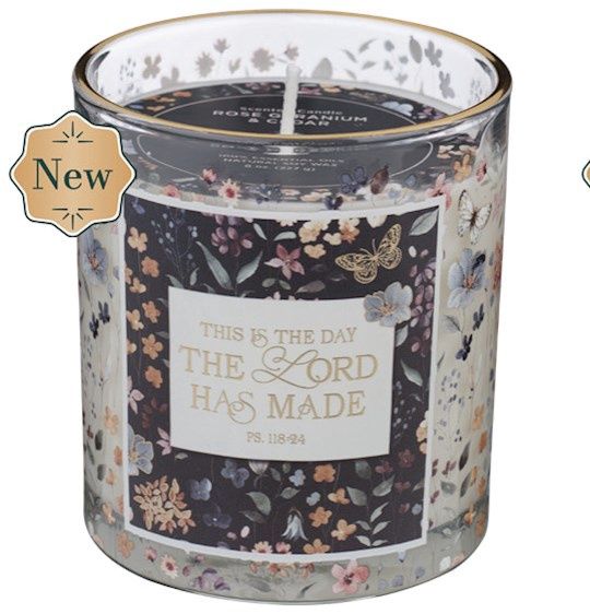 GLASS CANDLE- THIS IS THE DAY THE LORD HAS MADE