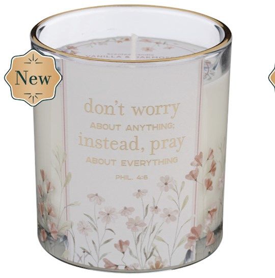 GLASS CANDLE- DONT WORRY ABOUT ANYTHING INSTEAD PRAY