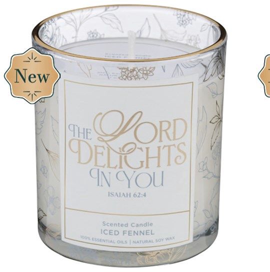 GLASS CANDLE- THE LORD DELIGHTS IN YOU