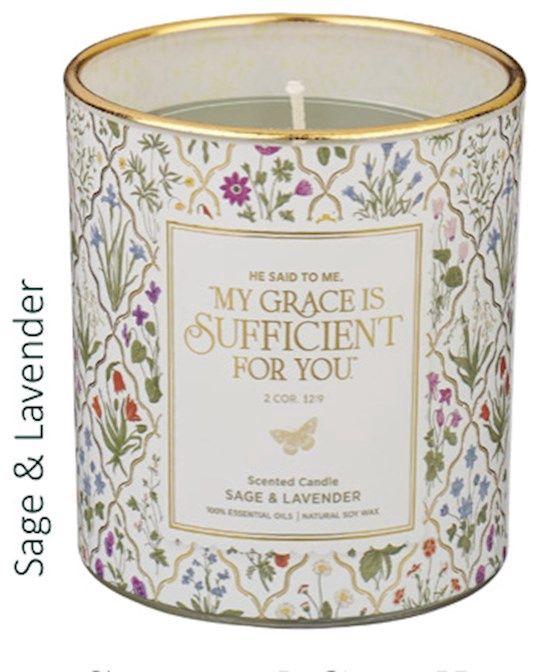 GLASS CANDLE- MY GRACE IS SUFFICIENT FOR YOU