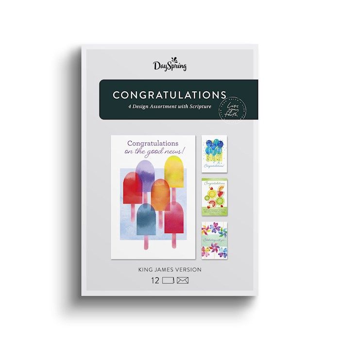 BOXED CARD- CONGRATULATIONS, BRIGHT CELEBRATIONS, KJV