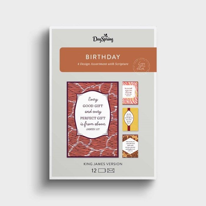 BOXED CARD- BIRTHDAY- ANIMAL PRINT, KJV