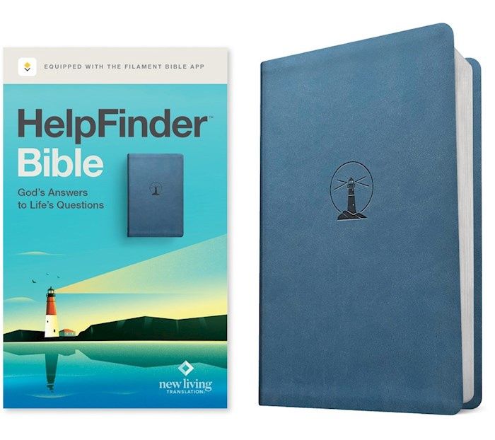 B-NLT- HELPFINDER BIBLE, HARBOR BLUE