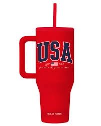 TUMBLER- 40 OZ- HOLD FAST USA RED