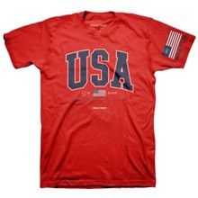 TSHIRT- USA STRONG- SM- RED, SMALL - SALE!