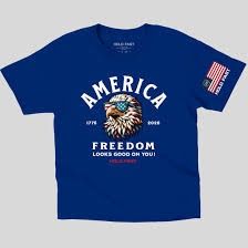 TSHIRT KIDZ- AMERICA EAGLE- MD- ROYAL BLUE, MEDIUM - SALE!