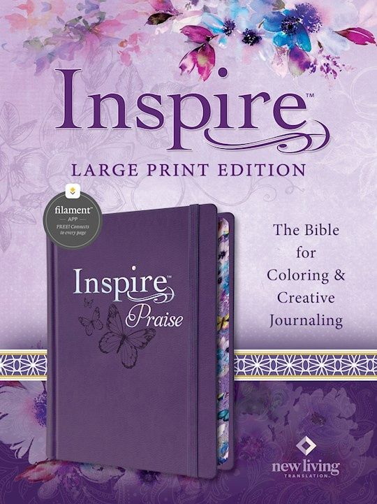 B-NLT- INSPIRE PRAISE, LARGE PRINT, FILAMENT- PURPLE HARDCOVER