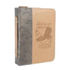 BIBLE COVER- XXL- WINGS OF EAGLES, BROWN