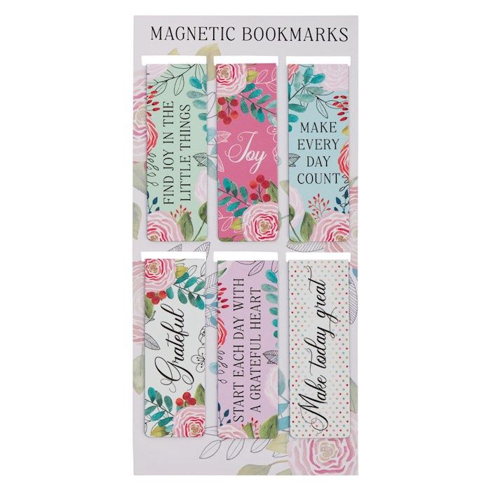 MAGNETIC BOOKMARK SET- GRATEFUL HEART- SET OF 6
