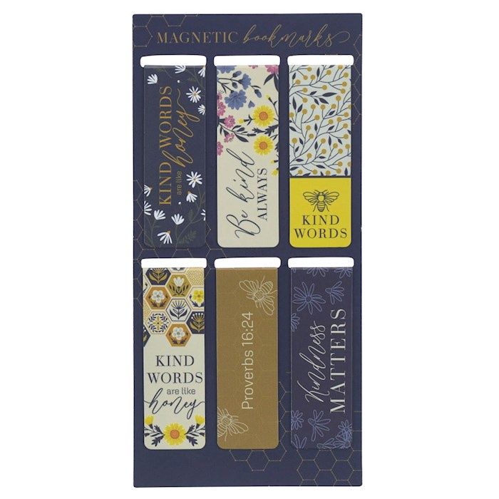 MAGNETIC BOOKMARK SET- KIND WORDS ARE LIKE HONEY- SET OF 6