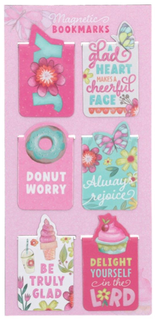 MAGNETIC BOOKMARKS- SPRINKLED WITH JOY- SET OF 6