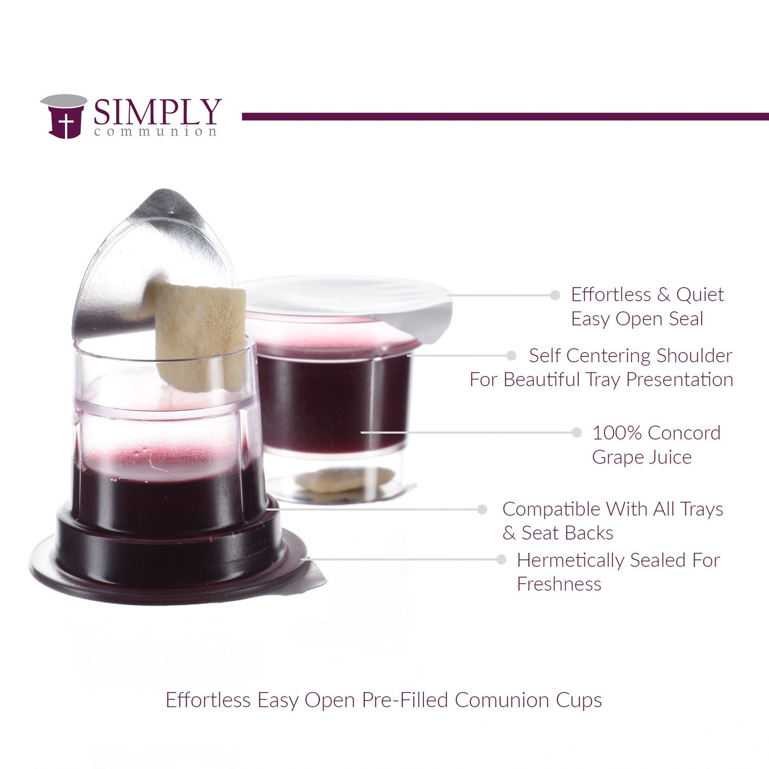 SIMPLY COMMUNION- 200 CUPS- PREFILLED