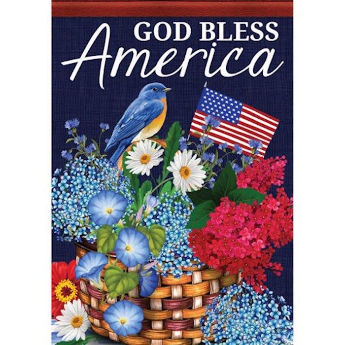 FLAG- GARDEN- GOD BLESS AMERICA- DURA SOFT