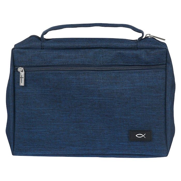 BIBLE COVER- LG- NAVY BLUE