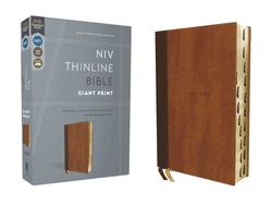 B-NIV- THINLINE, GIANT PRINT BIBLE, BROWN, RED-LETTER, INDEXED