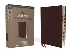 B-NIV- REFERENCE BIBLE, GIANT PRINT, BONDED LEATHER, BURGUNDY, INDEXED