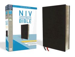 B-NIV- THINLINE GIANT PRINT, BLACK, BONDED LEATHER, INDEXED
