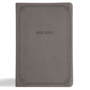 B-NASB- LARGE PRINT THINLINE, VALUE, CHARCOAL LEATHERTOUCH