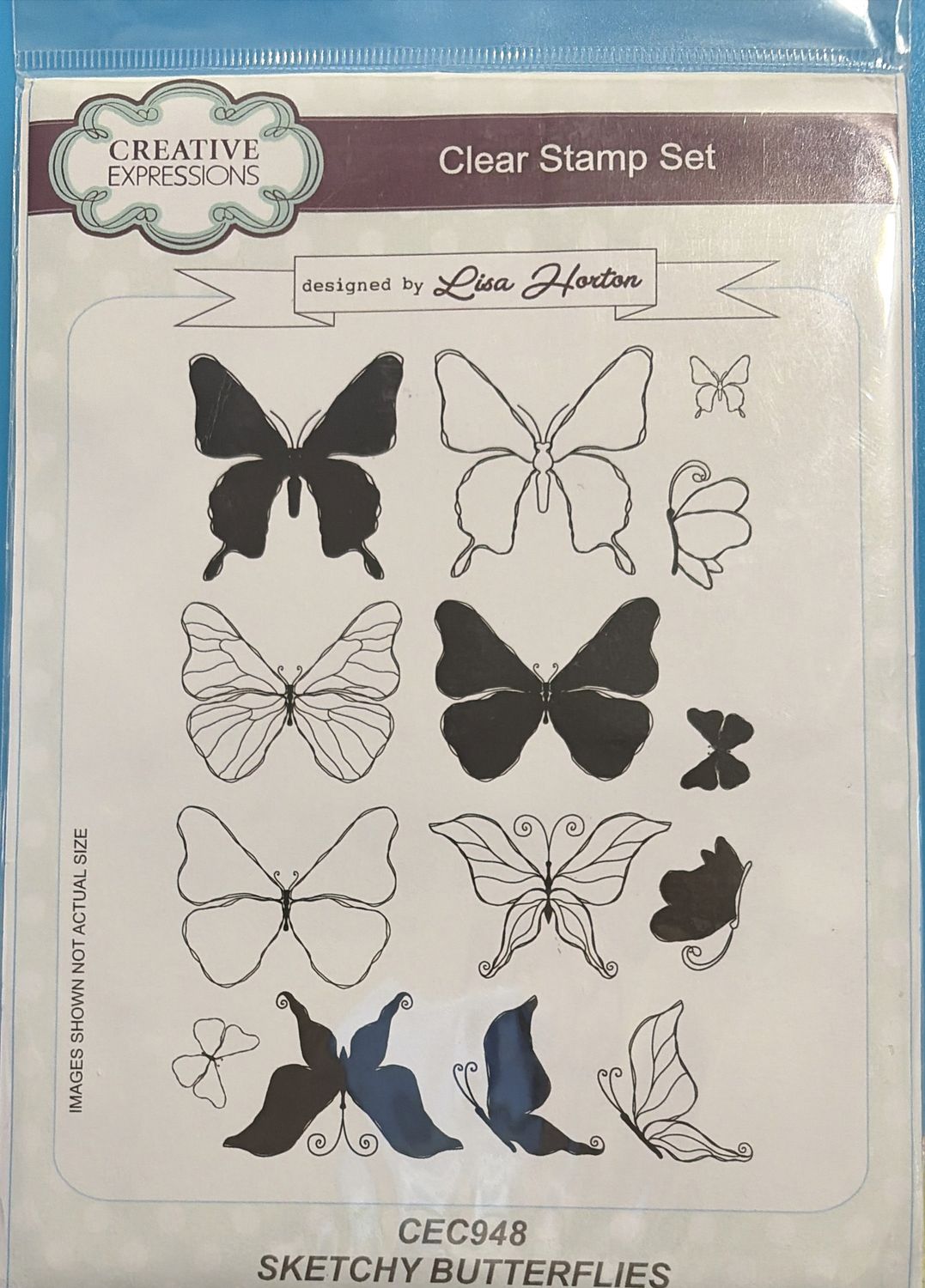 BJR- CLEAR STAMP- SKETCHY BUTTERFLIES