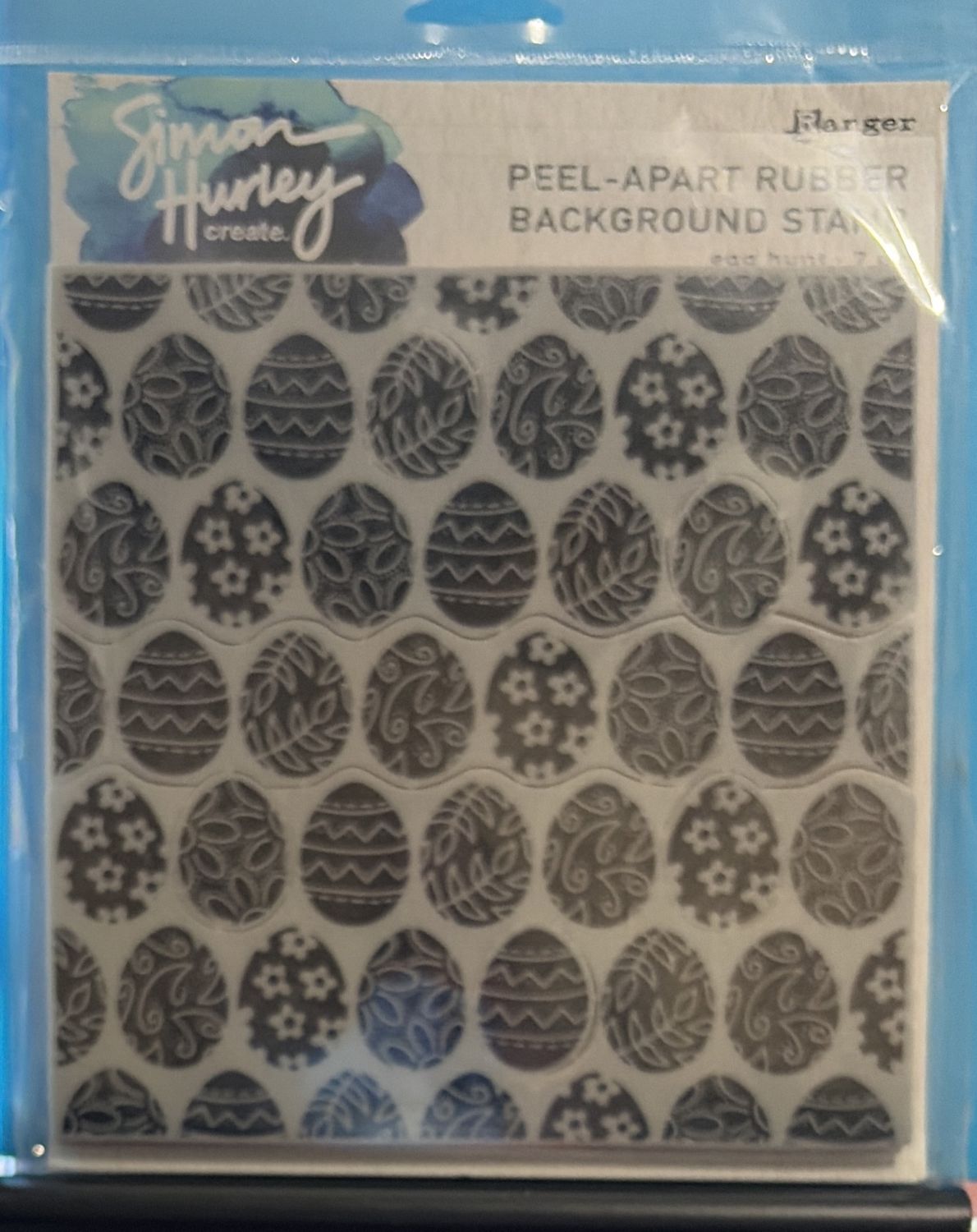 BJR- STAMP RUBBER- EGG HUNT BACKGROUND- SALE!