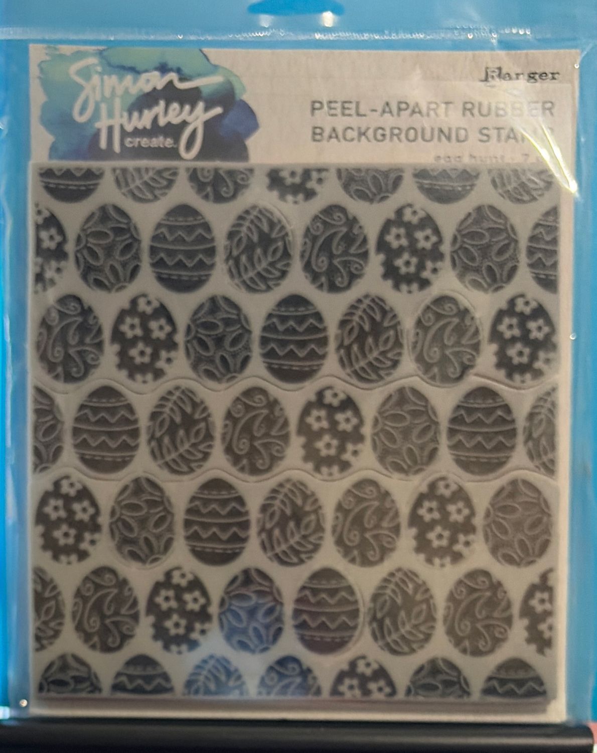 BJR- STAMP RUBBER- EGG HUNT BACKGROUND- SALE!