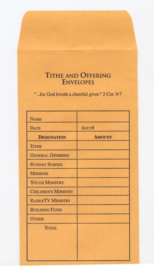 OFFERING ENVELOPES- TITHE &amp; OFFERING- 100/PACK, GOLDENROD