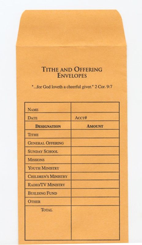 OFFERING ENVELOPES- TITHE &amp; OFFERING- 100/PACK, GOLDENROD