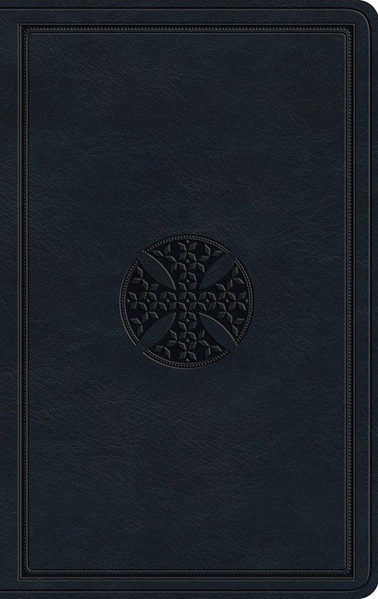 B- ESV VALUE THINLINE, NAVY MOSAIC CROSS