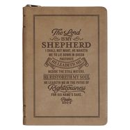JOURNAL- LORD IS MY SHEPHERD, TAN, PSALM 23:1-3, ZIPPERED
