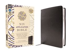 B-NIV- APPLICATION BIBLE, EUROPEAN BONDED LEATHER, BLACK,