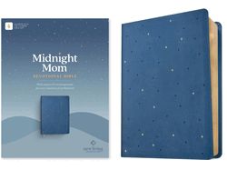 B-NLT- MIDNIGHT MOM DEVOTIONAL BIBLE, STARLIT NAVY, LEATHERLIKE, FILAMENT