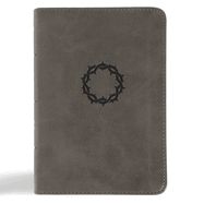 B- NASB LARGE PRINT COMPACT BIBLE- CHARCOAL LEATHERTOUCH