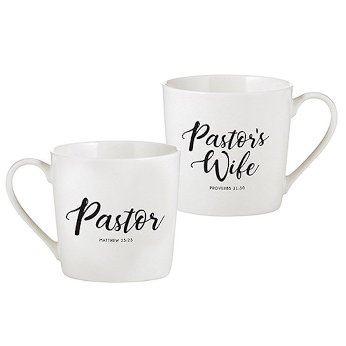 MUG SET- PASTOR &amp; PASTOR'S WIFE, SET OF 2 MUGS