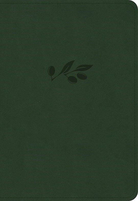 B-KJV- LARGE PRINT COMPACT REF BIBLE, OLIVE LEATHERTOUCH