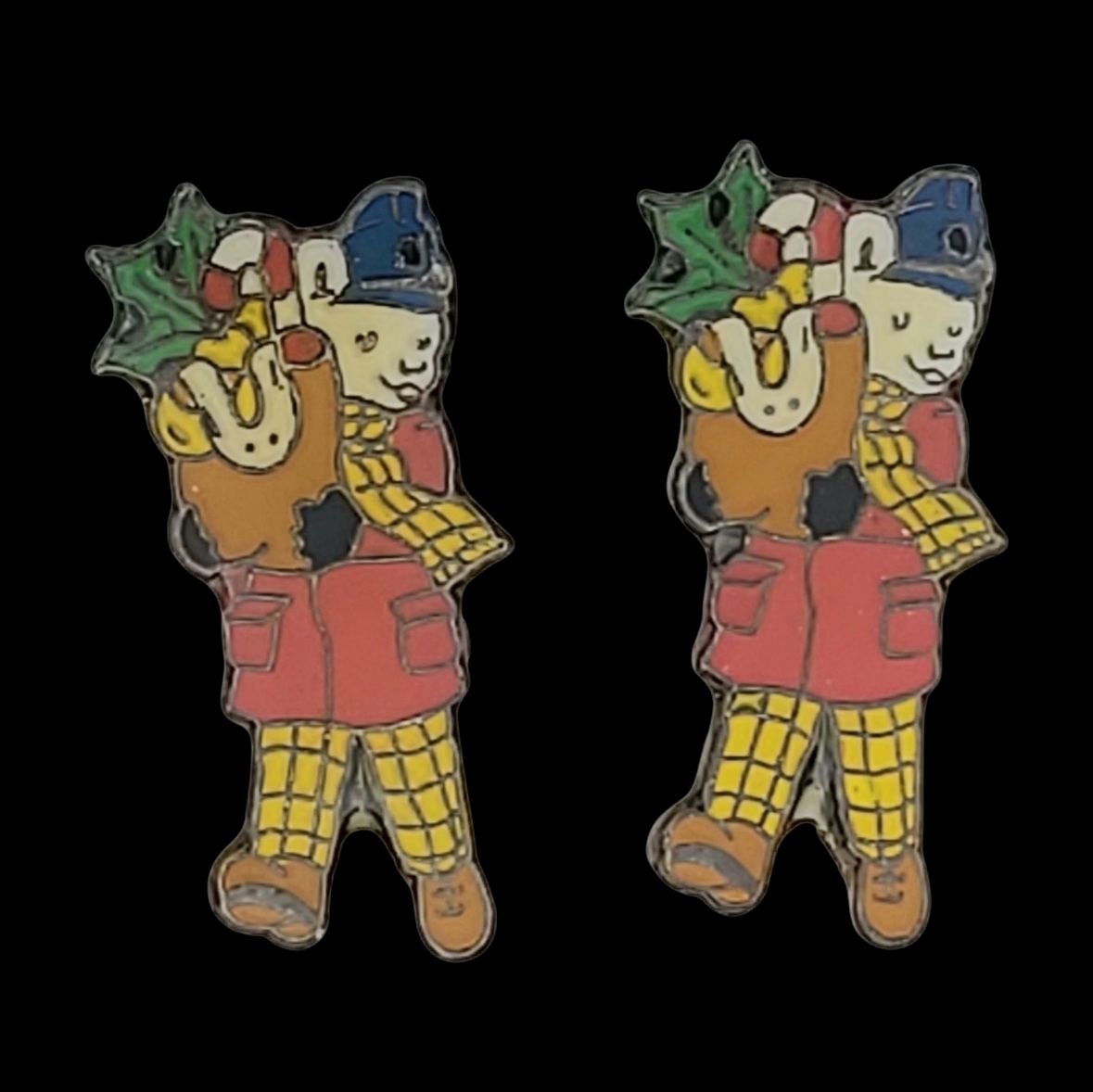 Rupert Bear Enamel Pin Badge - "Carrying Gifts" Motif - Vintage Collectible