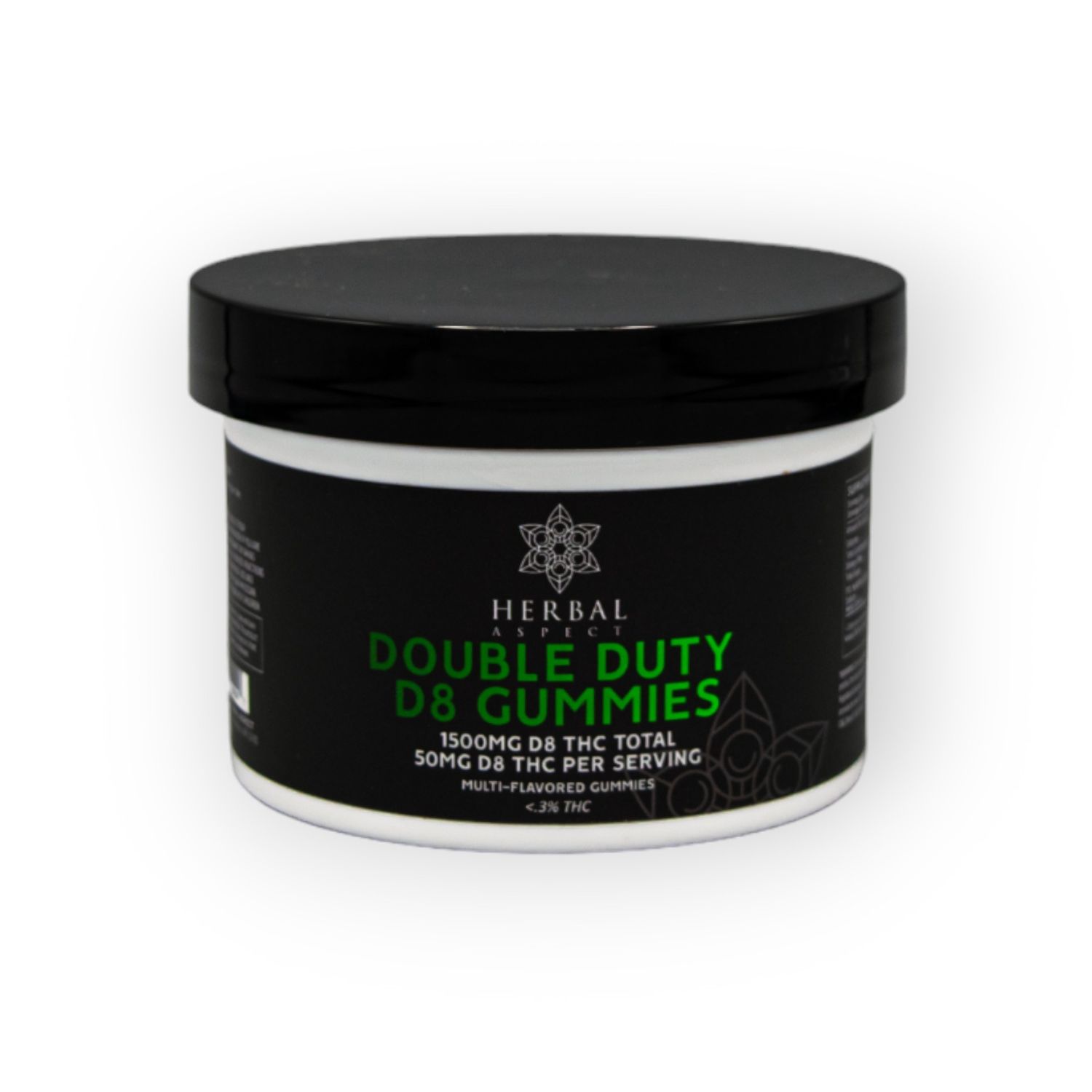 Herbal Aspect - Double Duty 50MG D8 Gummies, Attribute 1: 30 Piece Tub