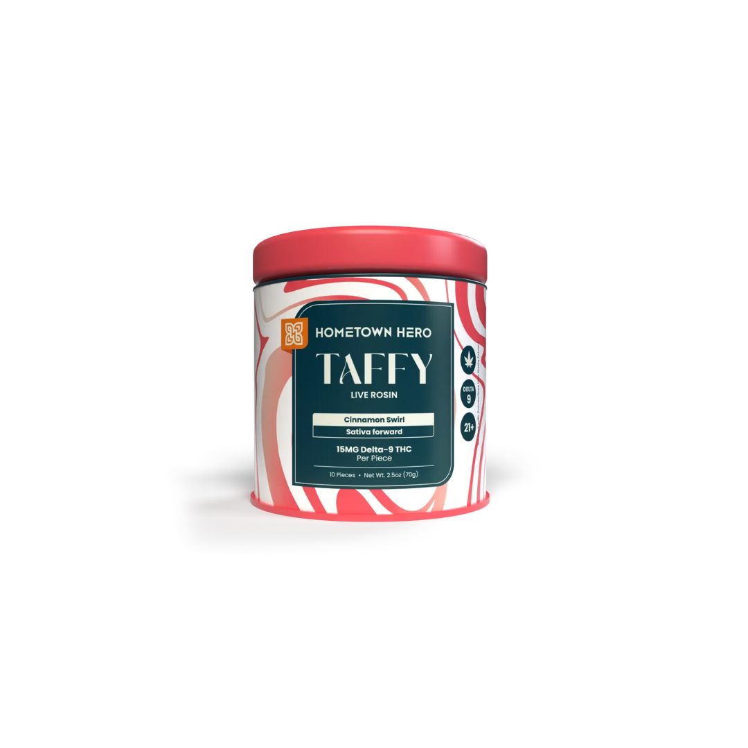 Hometown Hero - Salt Water Taffy - 15 mg D9 - 10 ct, Attribute 1: Cinnamon swirl
