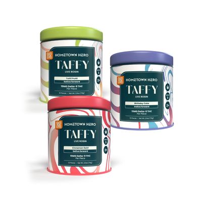 Hometown Hero - Salt Water Taffy - 15 mg D9 - 10 ct