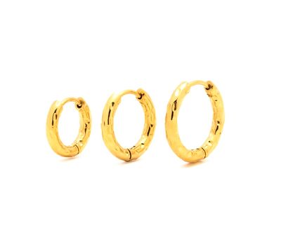 Orecchini set 3 pz scatto martellato acciaio