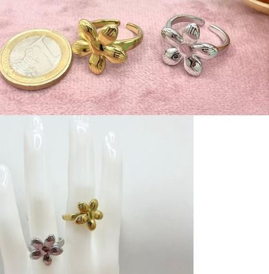 Anello quadrifoglio regolabile acciaio