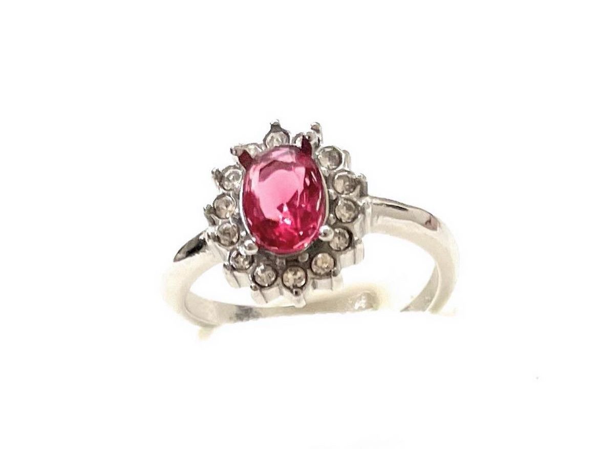 Anello regolabile pietra centrale e ziconi acciaio