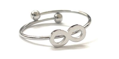 Anello regolabile a fascia infinito acciaio
