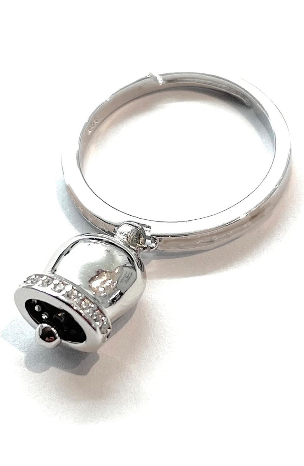 Anello regolabile campanella oro bianco argento 925‰