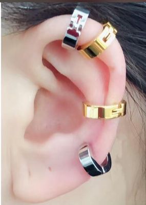 Orecchino coppia Ear cuff bombato regolabile acciaio