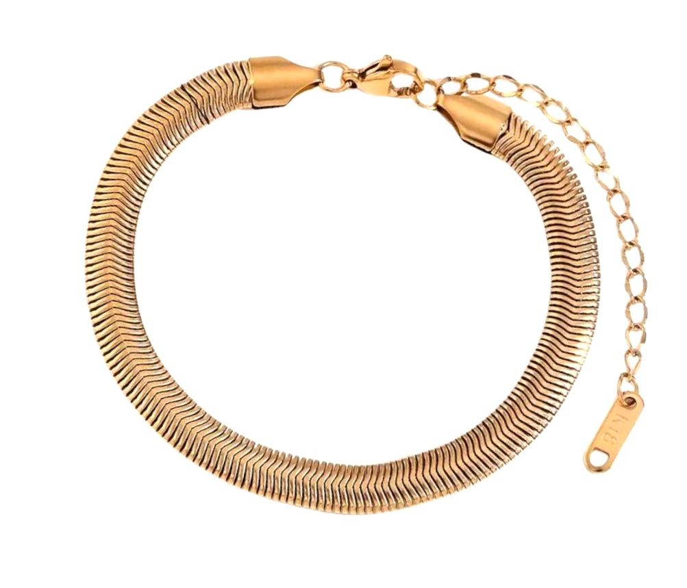 Bracciale snake dorato acciaio Large misura regolabile
