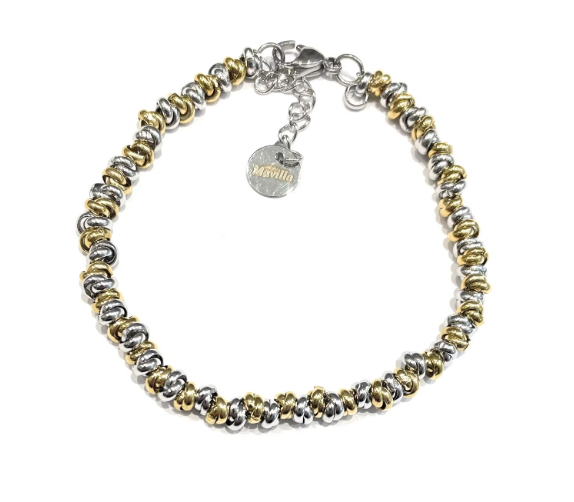 Bracciale intrecciato dorato acciaio misura regolabile
